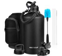 ABOTOCUP Gallon Water Bottle Insulated Keep Cold24H & Hot12H, Large 1 Water Bottle Gallon with Straw Lids&Paracord Handle, 128oz Water Bottle Double Wall Leak-proof BPA Free with Powder Coated