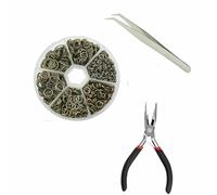About 1000Pcs 6 Different Sizes Open Jump Rings,4.0mm 5mm 6mm 8mm 10mm 12mm with 1Pc Jump Ring Open/Close Tool for DIY Crafts -Bronze - 6sizes Set