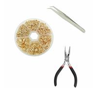 About 1000Pcs 6 Different Sizes Open Jump Rings,4.0mm 5mm 6mm 8mm 10mm 12mm with 1Pc Jump Ring Open/Close Tool for DIY Crafts -Gold - 6sizes Set