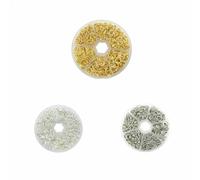 About 1000Pcs 6 Different Sizes Open Jump Rings,4.0mm 5mm 6mm 8mm 10mm 12mm with 1Pc Jump Ring Open/Close Tool for DIY Crafts -Gold - Silver-WhiteK