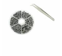About 1000Pcs 6 Different Sizes Open Jump Rings,4.0mm 5mm 6mm 8mm 10mm 12mm with 1Pc Jump Ring Open/Close Tool for DIY Crafts -Gun Black-6sizes Set