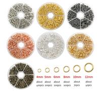 About 1000Pcs 6 Different Sizes Open Jump Rings,4mm 5mm 6mm 8mm 10mm 12mm with 1Pc Jump Ring Open/Close Tool for DIY Crafts Gift Mix 7 Colors