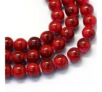 About 105pcs Baking Painted Glass Bead Strands, 8.5~9mm FireBrick Round Loose Spacer Bead，Crystal Stone Beads for Necklace Bracelet Earrings Jewelry Making, Hole: 1.5mm