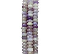 About 70 Pcs 5 x 8 mm Natural Gemstone Rondelle Beads Semi Precious Stone Beads Loose Crystal Gemstones Bead Polished Gem Stones Spacer Bead with Hole for DIY Bracelets Necklaces Earrings Purple