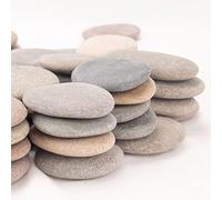 [About 97 PCS - 105 PCS](18 Pounds) Painting Rocks,2.33"-3.72" River Rocks,DIY Rocks,Flat Rocks,Craft Rocks,Natural Stones
