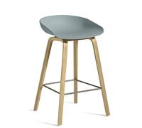 About a Stool AAS32 / AAS 32 Bar stool Low Hay Dusty blue - water-based lacquer - HAY AA003 D162 AA51