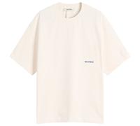about:blank Men's Box Logo T-Shirt Oat/Estate Blue