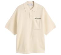 about:blank Men's Pique Knitted Polo Ecru/Black