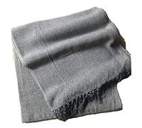 About Home 100% Cotton Herringbone Blanket Throw, Settee Cover (Grey/Nat, 102"x102")
