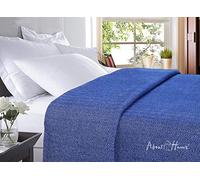 About Home Chevron Pattern Herringbone cotton throw settee cover (BLUE, 90"x108")