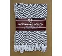 About Home Cotton Diamond throw, settee cover in many sizes & colors. (127x152 cm, Beige)