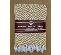 About Home Cotton Diamond throw, settee cover in many sizes & colors. (127x152 cm, Mustard)