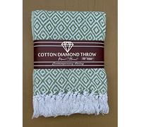 About Home Cotton Diamond throw, settee cover in many sizes & colors. (127x152 cm, Sage Green)
