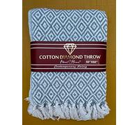 About Home Cotton Diamond throw, settee cover in many sizes & colors. (127x152 cm, Silver Grey)