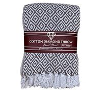 About Home Cotton Diamond throw, settee cover in many sizes & colors. (228 x 254 cm, Beige)