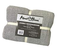 About Home Cotton herringbone sofa cover, sette cover throws extra large silver