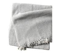 About Home Cotton Rich Herringbone Blanket Throw, Settee Cover (Beige/natural, 102"x102")