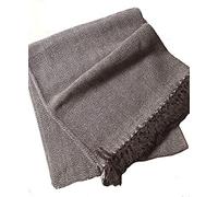 About Home Cotton Rich Herringbone Blanket Throw, Settee Cover (CHOCO/Natural, 102"x102")