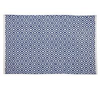 About Home Hand woven cotton Diamond Rug (Blue, 60 x 90 cm)