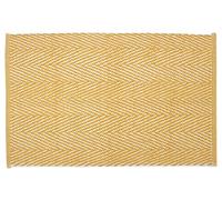 About Home HERRINGBONE Design Cotton Area Rug 2'x3' (60x90 cm) (MUSTARD) - Rug Indoor Rug for Living Room, Bedroom - Machine Washable Hand Woven 100% Cotton Floor Carpet