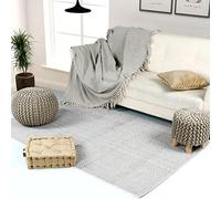 About Home HERRINGBONE Design Cotton Area Rug 3'x5' (90x150 cm) (BEIGE) - Large Rug Indoor Rug for Living Room, Bedroom - Machine Washable Hand Woven 100% Cotton Floor Carpet