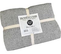 About Home Honeycomb waffle Cotton Throws (Two-Tone) (Black/Natural, 102"x155")