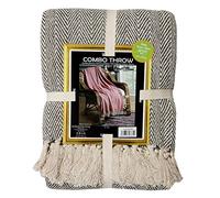 About Home Luxurious Herringbone Cotton Throw made from 100% Cotton Perfect for Your Sofa, Settee, or Bed Cozy accent with Classic Design Two tone Grey/Cream Coluor Available in (62"x75" 157x190cm)