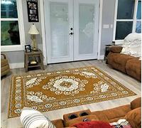 About Home Woven Jacquard Abyle Chenille Rugs (Camel, 54"x80")