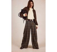 About It Baggy Wide-Leg Trousers at Free People in Green Combo, Size: US 10 - female