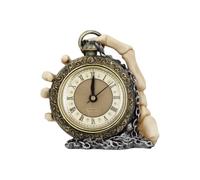 About Time Skeleton Hand And Pocket Watch Mantel Clock NEW