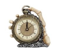 About Time - Skeleton Hand with Pocket Watch Mantel Clock by Nemesis Now 14cm