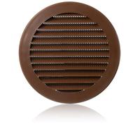 ABOUT VENT Ø 125mm / 5 in Brown Plastic Round Ventilation Grille with Mesh - Air Vent Cover
