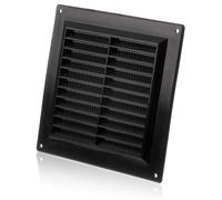 ABOUT VENT 150x150mm / 6x6 inch Black Plastic Ventilation Grille with Mesh Screen - Air Vent Cover