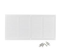 ABOUT VENT 400x200mm / 16x8 inch White Metal Ventilation Grille with Flyscreen - Air Vent Cover