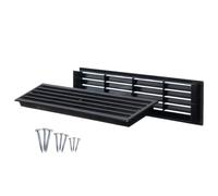 ABOUT VENT 450x92mm Door Vent Cover with Screws - 18'' x 4'' Inch Two Sided Plastic Ventilation Grille - Black Air Vents for Furniture - Door Covers for Interior Doors