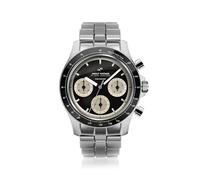 About Vintage 1960 Racing Chronograph Watch for Men - Steel/Black Off White - 316L Stainless Steel, Analog, Quartz, 10 ATM Waterproof - Round Sapphire Crystal Dial Men's Watch