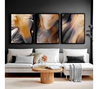 About Wall Art 3 Wall Art Set | Contemporary wall art prints - A2 16.54 x 23.39 in / 42 x 59.4 cm - Black Frame