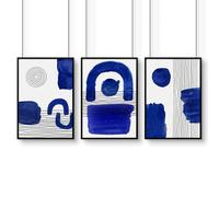 About Wall Art Abstract Art Wall Art | Set of 3 Abstract Wall art Prints - 20 x 30 in / 50 x 76 cm - Satin Photo paper 280 gsm - Black Frame