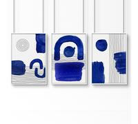 About Wall Art Abstract Art Wall Art | Set of 3 Abstract Wall art Prints - A2 16.54 x 23.39 in / 42 x 59.4 cm - Matte Museum Quality Art Paper 290 gsm - White Frame