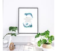 About Wall Art Aquamarine Birthstone December | wall art print - A3 11.69 x 16.54 in / 29.7 x 42 cm - Black Frame