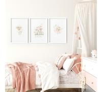 About Wall Art Art For Nursery Walls | Set of 3 wall art prints - 20 x 30 in / 50 x 76 cm - White Frame