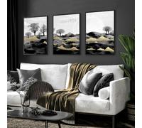 About Wall Art Art for the living room | set of 3 wall art prints - 16 x 22 inches / 40.65 cm x 56 cm - Canvas wrapped