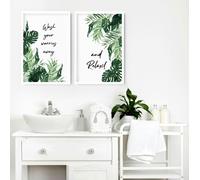 About Wall Art Art in bathroom | Set of 2 wall art prints - 20 x 30 in / 50 x 76 cm - Polyester Canvas 260 gsm - Canvas wrapped