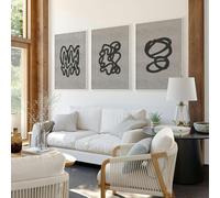 About Wall Art Art Print Abstract | Set of 3 wall art prints - A3 11.69 x 16.54 in / 29.7 x 42 cm - Satin Photo paper 280 gsm - Black Frame