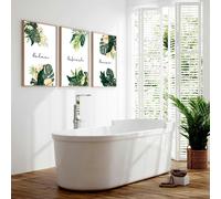 About Wall Art Art prints for the bathroom | set of 3 wall art prints - 20 x 30 in / 50 x 76 cm - Matte Museum Quality Art Paper 290 gsm - Black Frame
