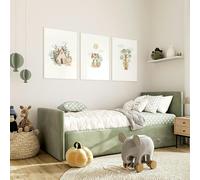 About Wall Art Artwork For Nursery Walls | Set of 3 wall art prints - 20 x 30 in / 50 x 76 cm - Polyester Canvas 260 gsm - Canvas wrapped