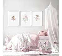 About Wall Art Ballerina Prints | Set of 3 wall art prints - 20 x 30 in / 50 x 76 cm - White Frame