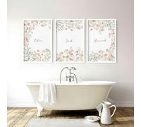 About Wall Art Bathroom Decor On Wall | Set of 3 wall art prints - 20 x 30 in / 50 x 76 cm - Matte museum Quality Art Paper 290 gsm - Black Frame