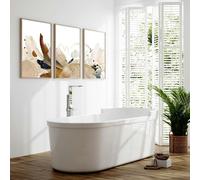 About Wall Art Bathroom prints for wall | set of 3 framed wall prints - 20 x 30 in / 50 x 76 cm - Oak Frame