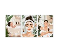 About Wall Art Bathroom Wall Decor Framed | Set of 3 Boho Women Wall art Prints - 20 x 30 in / 50 x 76 cm - Polyester Canvas 260 gsm - Canvas wrapped
